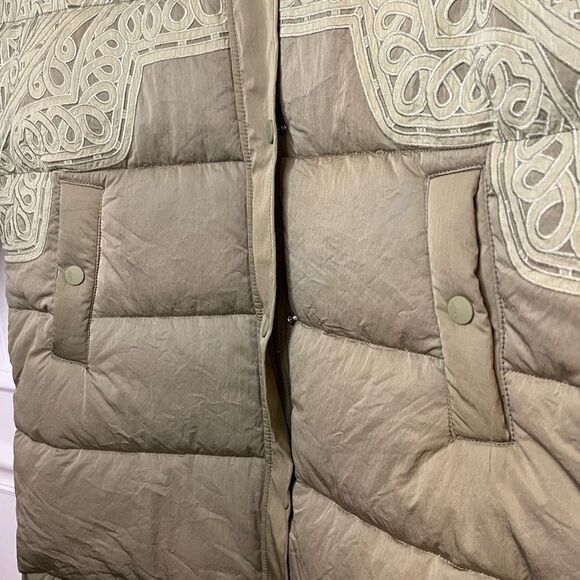 Free People Headed For The Hills Embroidered Puffer Jacket Military Green, S NWT - Picture 8 of 14